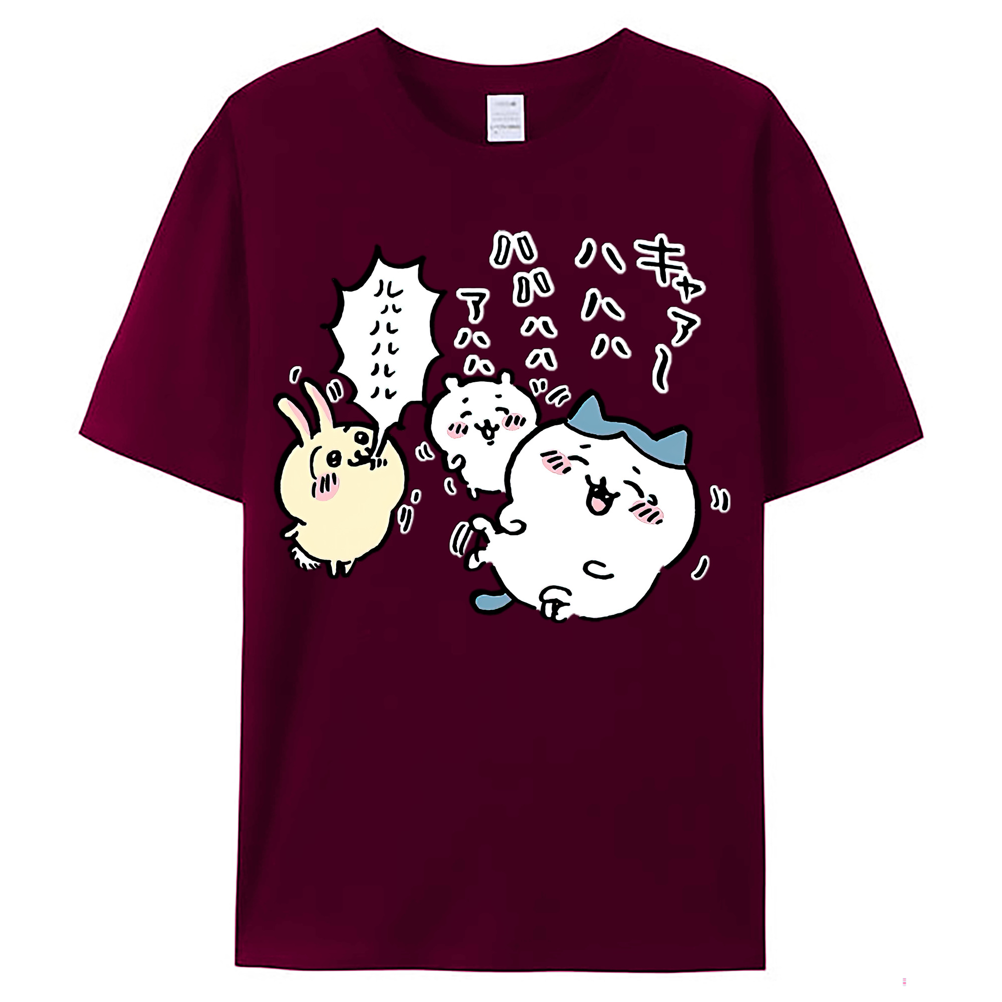 （画像用） ちいかわ うさぎ Chii-kawa usagi レディースカジュアルプリントTシャツ（綿100％）